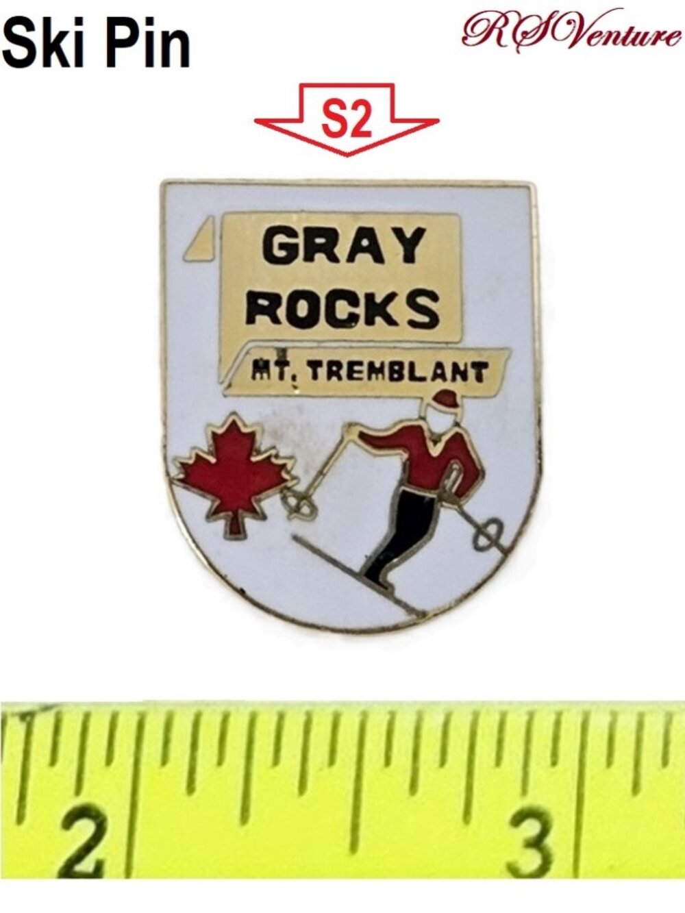 Buy 1get 1 FREE, New Vintage Grey Rocks Ski Pin